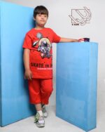 ست تی شرت و شلوارک دورس بهاره با طرح آدم فضایی - Image 2