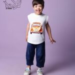 ست تی شرت آستین حلقه ای و شلوارک تابستانه با طرح فولکس