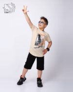 ست بلوز و شلوارک پسرانه بهاره با طرح کتونی - Image 2