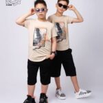 ست بلوز و شلوارک پسرانه بهاره با طرح کتونی