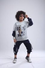 ست بلوز و شلوار پاییزه پسرانه با طرح راک استار - Image 4