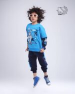 ست بلوز و شلوار پاییزه پسرانه با طرح راک استار - Image 2