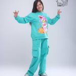 ست بلوز و شلوار پاییزه دخترانه با طرح دانل داک