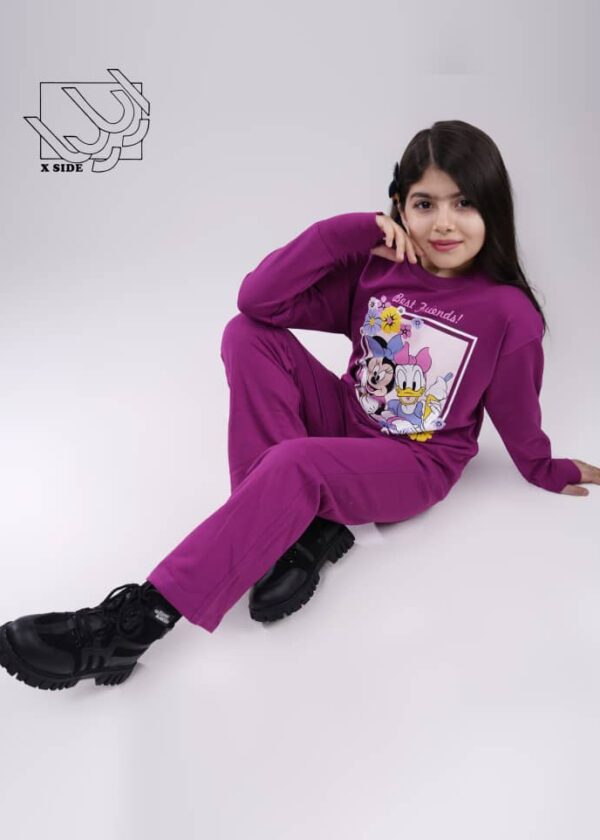 ست تی شرت و شلوار دخترانه بهاره با طرح میکی موس