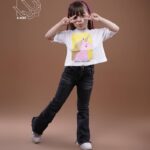 کراپ بهاره دخترانه با طرح اسب تک شاخ