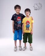 ست تی شرت و شلوارک پسرانه بهاره با طرح اسپایدرمن