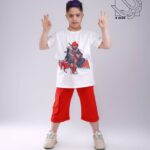 ست تی شرت و شلوارک پسرانه بهاره با طرح اسپایدرمن