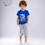 ست تی شرت و شلوارک پسرانه بهاره با طرح سونیک