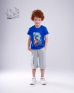 ست تی شرت و شلوارک پسرانه بهاره با طرح سونیک