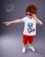 ست تی شرت و شلوارک پسرانه بهاره با طرح سونیک - Image 3