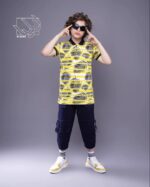 ست شلوارک و تیشرت راه راه پسرانه بهاره با طرح برگ - Image 6