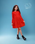 دامن پیراهن دخترانه پاییزه لینن - تصویر 5