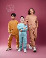 ست بلوز و شلوار جیب‌دار پاییزه دخترانه و پسرانه با طرح مداد رنگی