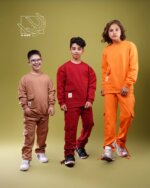 ست بلوز و شلوار جیب‌دار پاییزه دخترانه و پسرانه با طرح مداد رنگی - تصویر 2