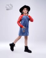 پیراهن لی کاغذی طرح کریسمس دخترانه پاییزه - تصویر 4