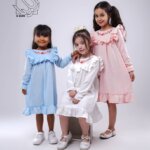 پیراهن دخترانه بهاره یقه گلدوزی - 01