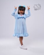 پیراهن دخترانه بهاره یقه گلدوزی - 02