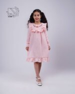 پیراهن دخترانه بهاره یقه گلدوزی - 03