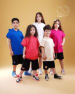 ست اسپورت هودی لوز جیب دار با شلوارک دخترانه و پسرانه بهاره - Image 2
