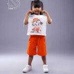 ست بلوز لاکرا و شلوارک ماکان دخترانه بهاره یا طرح سگ