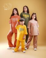 ست تیشرت و شلوار قیطون دوزی شده اسپورت بهاره - ست خواهر برادری