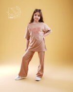 ست تیشرت و شلوار قیطون دوزی شده اسپورت بهاره - ست خواهر برادری - Image 4