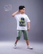 ست تیشرت و شلوارک بهاره پسرانه با طرح هالک