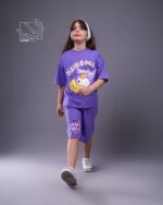 ست تیشرت و شلوارک دخترانه بهاره با طرح کرومی