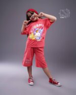 ست تیشرت و شلوارک دخترانه بهاره با طرح کرومی - Image 2