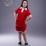 ست تیشرت و شلوارک یقه انگلیسی دخترانه بهاره