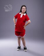 ست تیشرت و شلوارک یقه انگلیسی دخترانه بهاره