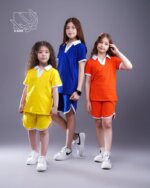 ست تیشرت و شلوارک یقه انگلیسی دخترانه بهاره - Image 3