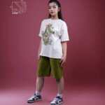 ست تیشرت و شلوارک دخترانه بهاره با طرح کوروکودیل