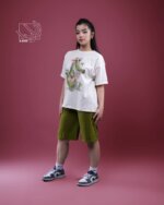 ست تیشرت و شلوارک دخترانه بهاره با طرح کوروکودیل