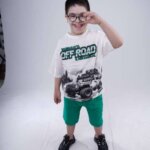 ست تیشرت و شلوارک پسرانه بهاره با طرح آفرود offroad