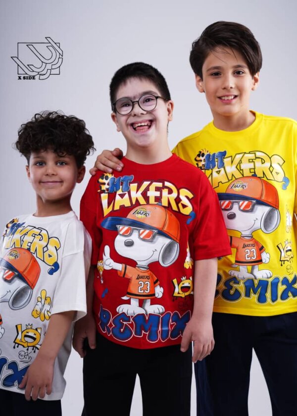 ست تیشرت و شلوارک پسرانه بهاره با طرح لیکرز lakers