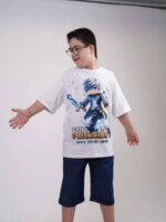 ست تی شرت و شلوارک لی پسرانه بهاره با طرح مایتکرافت