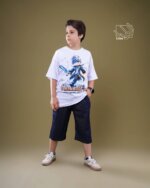 ست تی شرت و شلوارک لی پسرانه بهاره با طرح مایتکرافت - تصویر 3