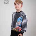 ست بلوز و شلوار راه راه پسرانه پاییزه با طرح سونیک