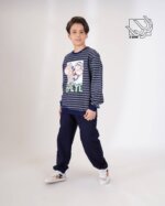 ست بلوز و شلوار راه راه پسرانه پاییزه با طرح ملوان زبل