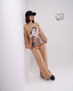 ست بلوز و شلوار دخترانه پاییزه با طرح دختر عینکی - Image 3