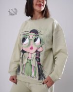 ست بلوز و شلوار دخترانه پاییزه با طرح دختر عینکی - Image 7