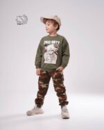 ست بلوز و شلوار پسرانه با طرح چریکی